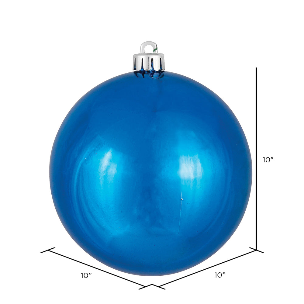 Vickerman 10" Blue Shiny Ball Ornament