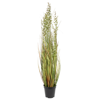 Vickerman 36" PVC Artificial Potted Green and Brown Grass and Plastic Grass.