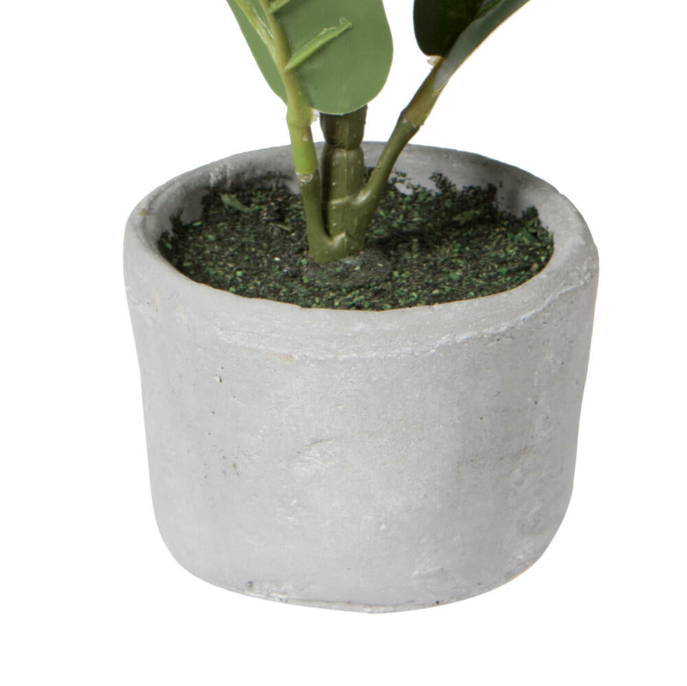 Vickerman 17" Green Artificial Fiddle Leaf Fig Plant in Pot.