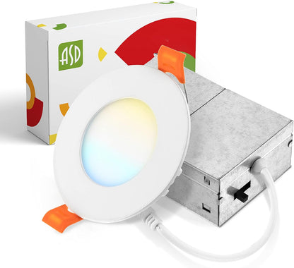 ASD Lighting LED Recessed Mini Panel Round 3inch 6W 120V Triac 2700/3000/3500/4000/5000K White UL Energy Star