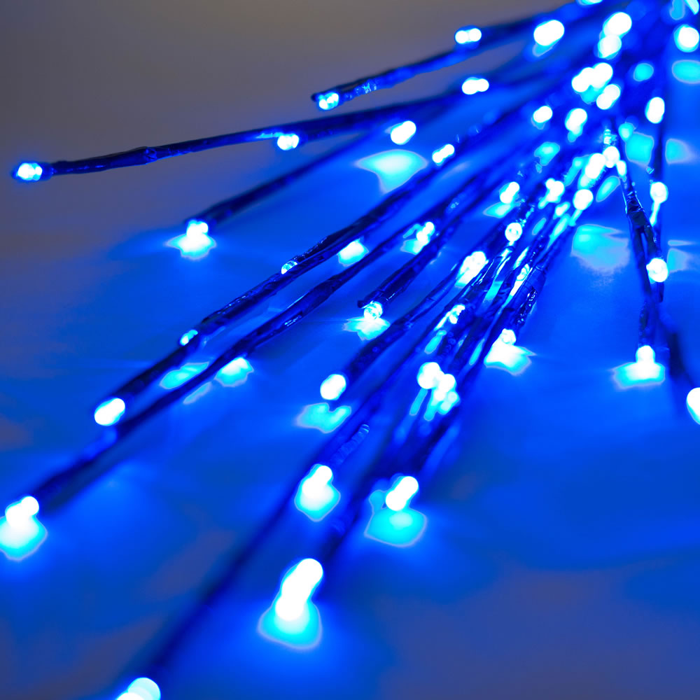 Vickerman 60 Blue Wide Angle LED Twig Light Set on Brown Wire Pack of 3