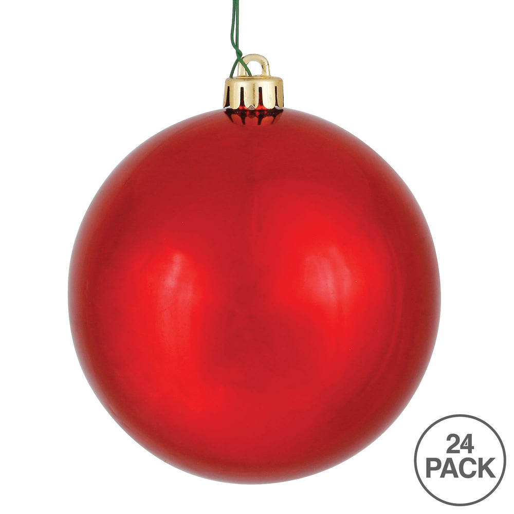 Vickerman 2.4" Red Shiny Ball Ornament 24 per Bag