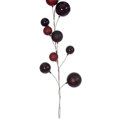 Vickerman 10' Burgundy Assorted Finish Branch Ball Ornament Garland.