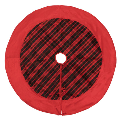 Vickerman 52" Red and Black Plaid Christmas Tree skirt