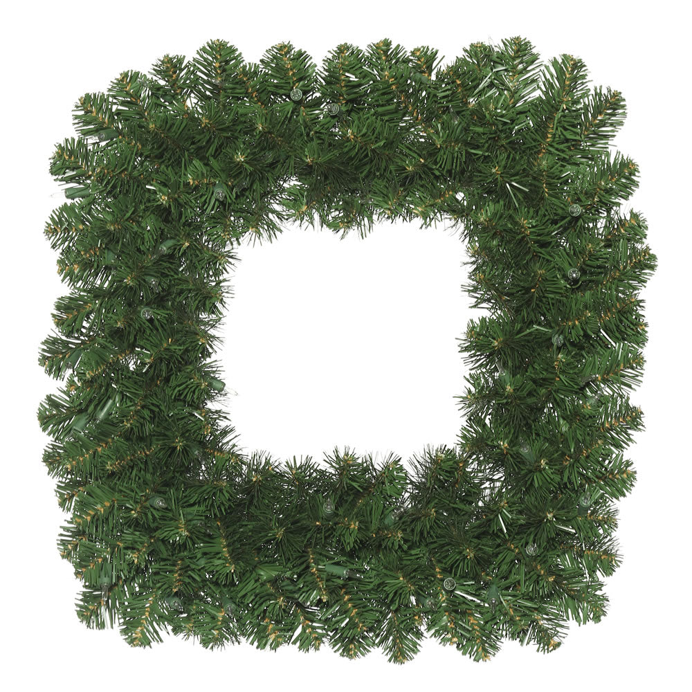 Vickerman 30" Oregon Fir Artificial Christmas Square Wreath Unlit