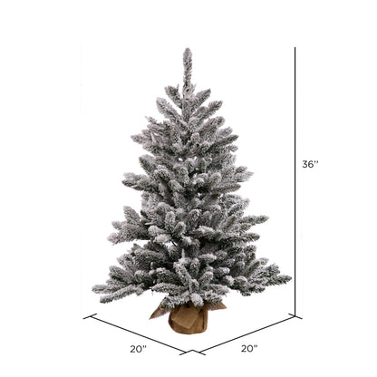 Vickerman 36" Flocked Anoka Pine Artificial Christmas Tree Clear Lights