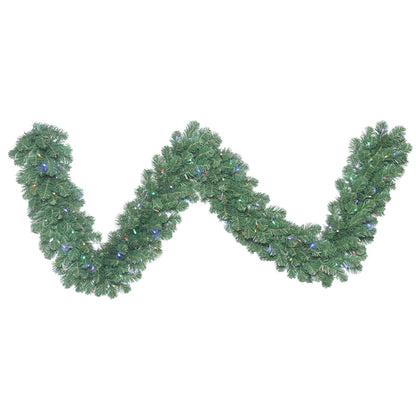 Vickerman 9' x 24" Oregon Fir Artificial Christmas Garland Multi-colored Single Mold LED Wide Angle Lights