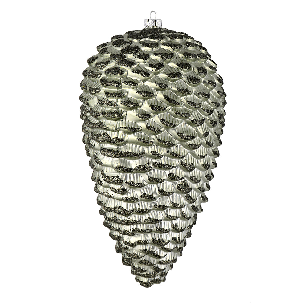 Vickerman 7" Wrought Iron Matte Glitter Pinecone Christmas Ornament 4 per pack