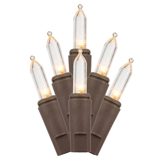 Vickerman 35 Clear Dura-lit Mini Light on Brown Wire, 26' Christmas Light Strand