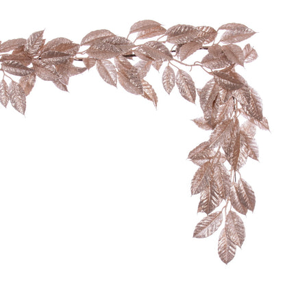Vickerman 6' Café Latte Artificial Gardenia Glitter Garland.