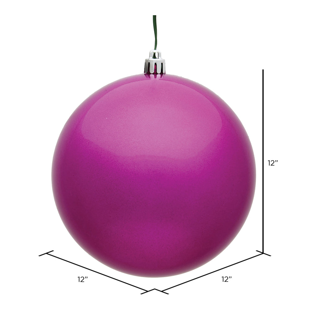 Vickerman 12" Fuchsia Candy Ball Ornament