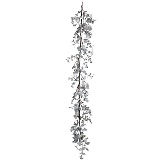 Vickerman 5' Silver Eucalyptus Artificial Christmas Garland Unlit