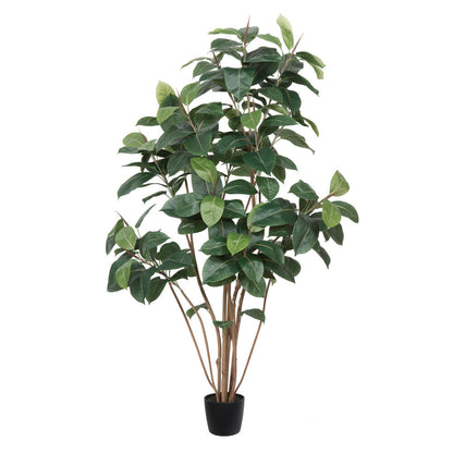 Vickerman 6' Potted Artificial Green Rubber Tree.