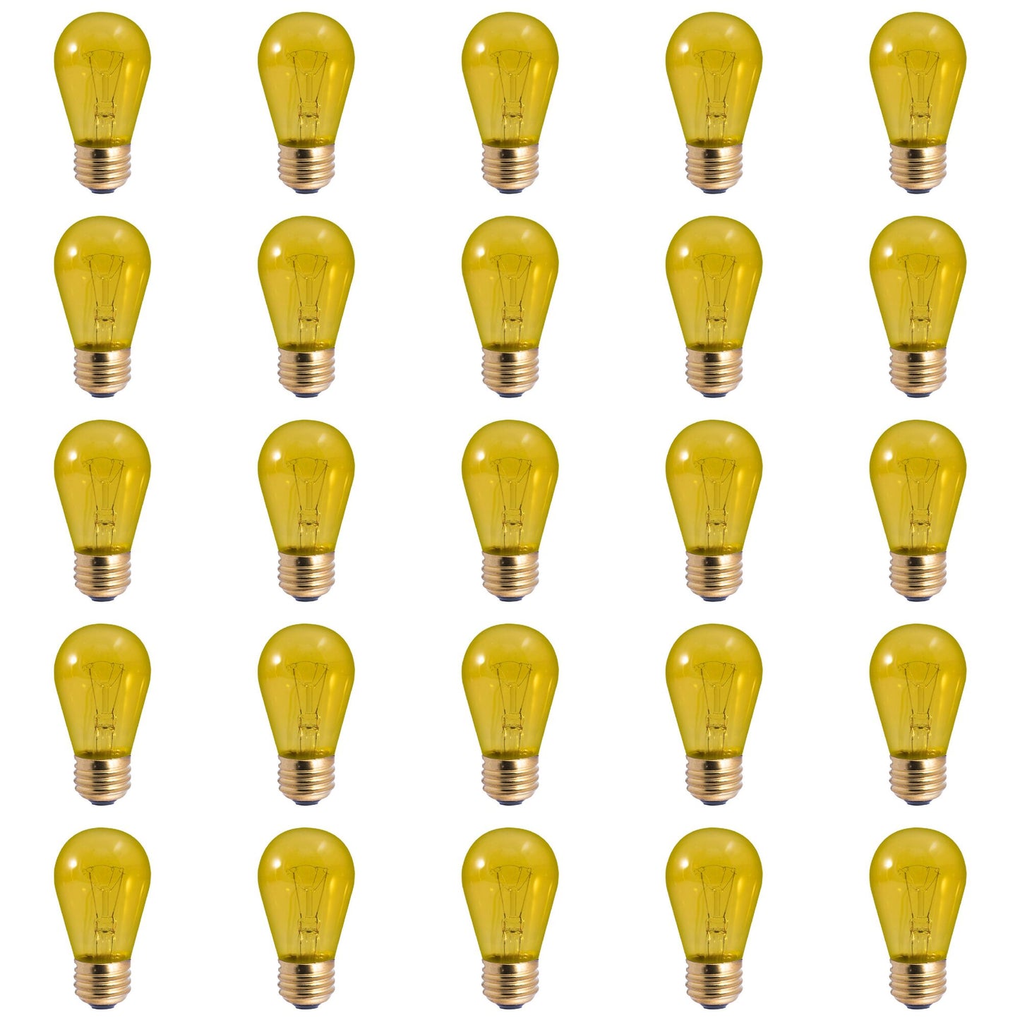 BULBRITE INCANDESCENT S14 MEDIUM SCREW (E26) 11W DIMMABLE LIGHT BULB TRANSPARENT YELLOW 25PK (701811)