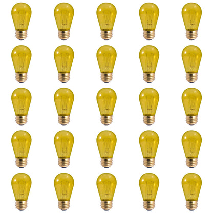 BULBRITE INCANDESCENT S14 MEDIUM SCREW (E26) 11W DIMMABLE LIGHT BULB TRANSPARENT YELLOW 25PK (701811)