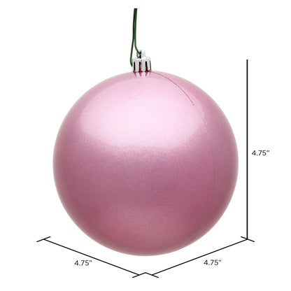 Vickerman 4.75" Pink Candy Ball Ornament 4 per Bag