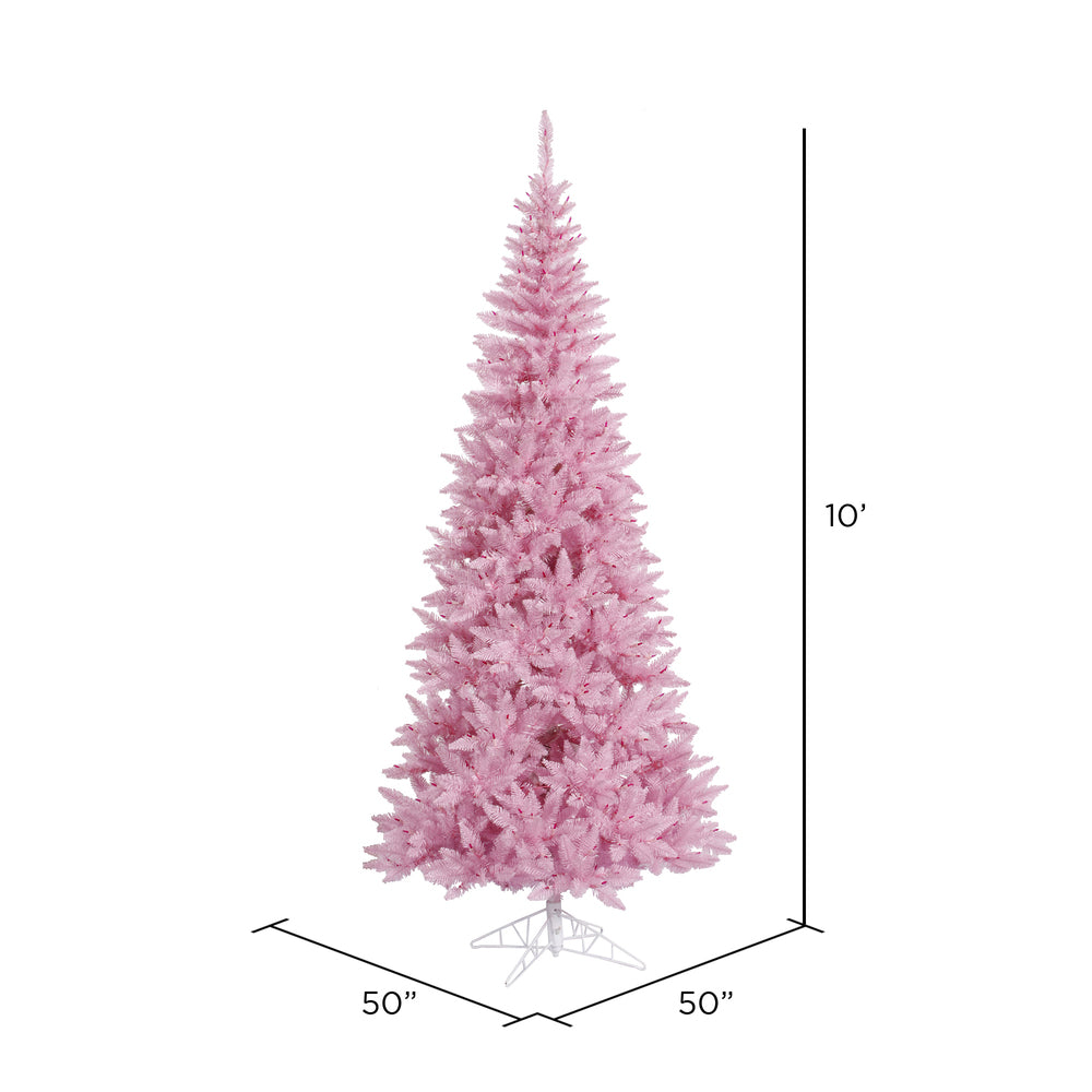Vickerman 10' Pink Fir Slim Artificial Christmas Tree Unlit