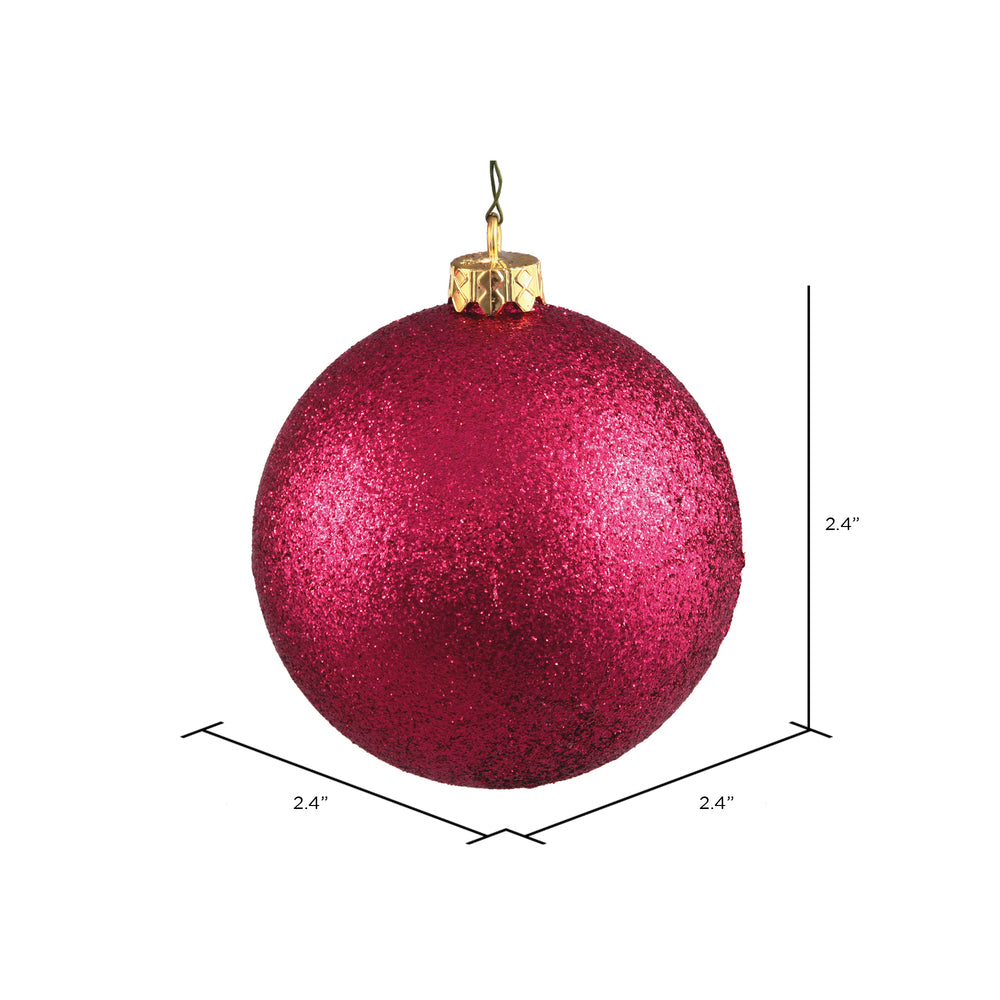 Vickerman 2.4" Wine Glitter Ball Ornament 24 per Bag