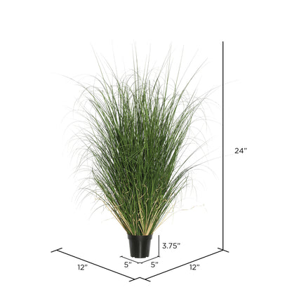 Vickerman 24" Artificial Potted Green Curled Grass.