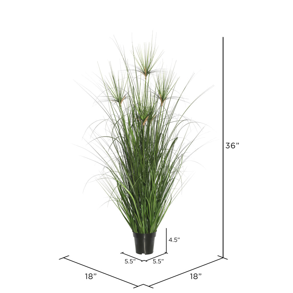 Vickerman 36" Artificial Potted Green Grass.