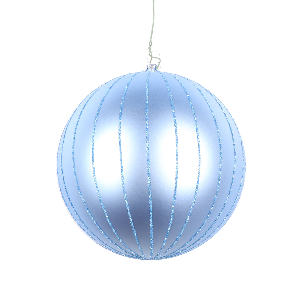 Vickerman 5" Periwinkle Matte Glitter Ball Christmas Ornament 4 pieces per bag