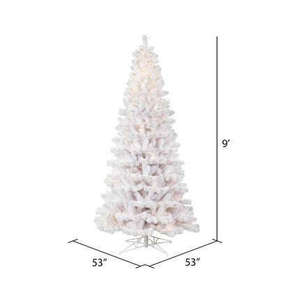Vickerman 9' x 53" White Artificial Christmas Tree Warm White 8 function 3MM LED Lights