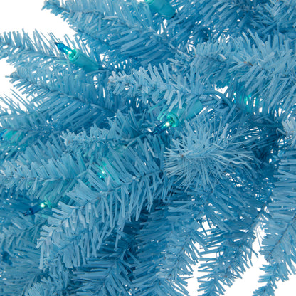 Vickerman 36" Sky Blue Artificial Christmas Wreath Blue Dura-lit Incandescent Mini Lights