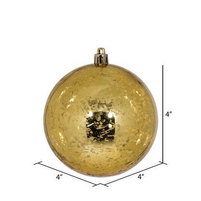 Vickerman 4" Honey Gold Shiny Mercury Ball Ornament 6 per Bag.