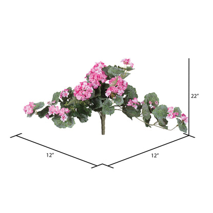 Vickerman 22" Artificial Light Pink Geranium Hanging.