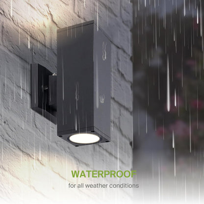 ASD Lighting LED Outdoor Wall Cylinder Square Up and Down 18W 120V Triac 3000/4000/5000K Black ETL