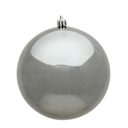 Vickerman 4" Pewter Shiny Ball Ornament 6 per Bag
