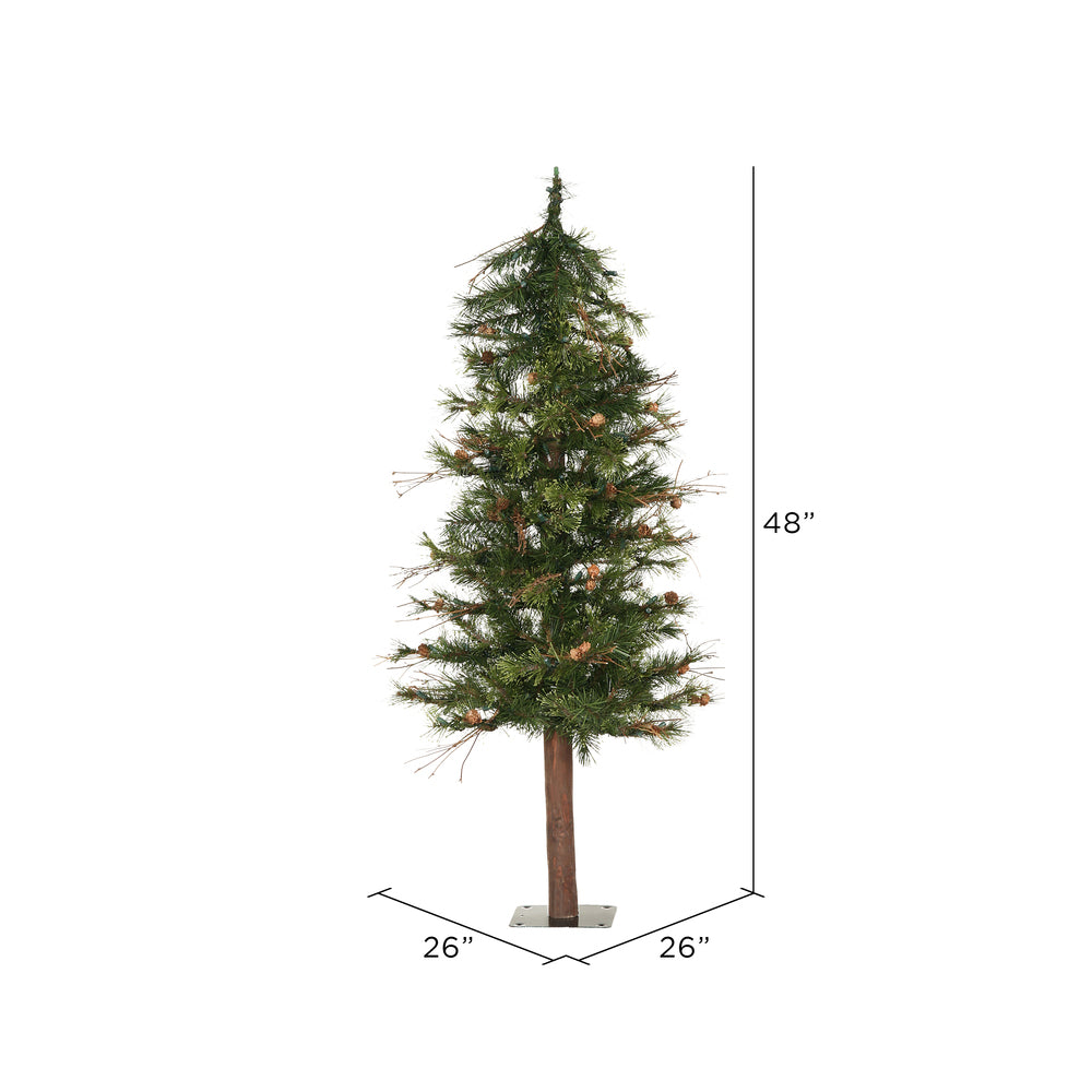 Vickerman 4' Mixed Country Alpine Artificial Christmas Tree Unlit