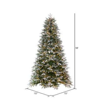 Vickerman 10' x 72" Frosted Douglas Fir Artificial Pre-Lit Christmas Tree Warm White 3mm LED Lights.