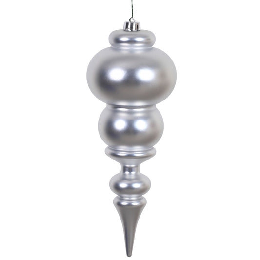 Vickerman 14" Silver Matte Finial Ornament