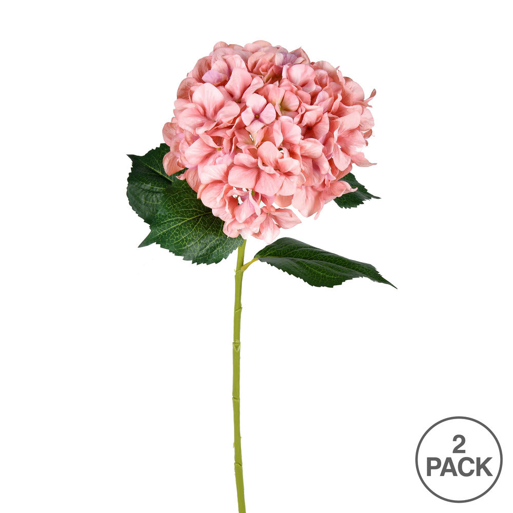 Vickerman 33'' Artificial Pink Hydrangea Spray. Includes 2 sprays per pack.