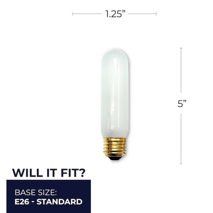 BULBRITE INCANDESCENT T10 MEDIUM SCREW (E26) 40W DIMMABLE LIGHT BULB 2700K/WARM WHITE 25PK (704040)