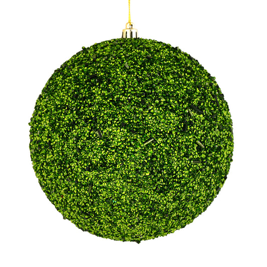 Vickerman 4.75" Moss Green Beaded Ball Ornament 6 per Bag