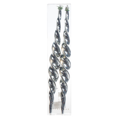 Vickerman 14.6" Limestone Shiny Spiral Icicle 2/Bx