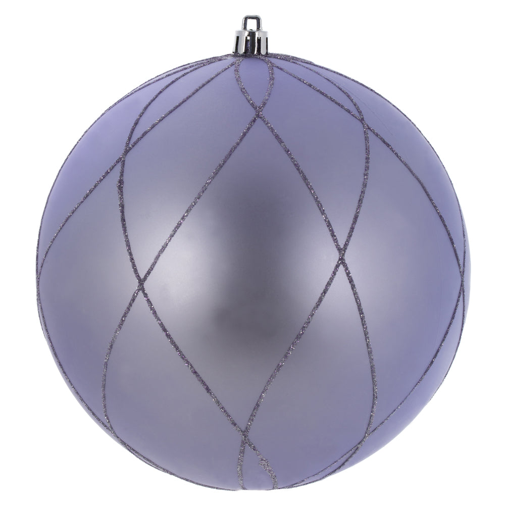 Vickerman 6" Lilac Matt Glit Swirl Ball 3Bx