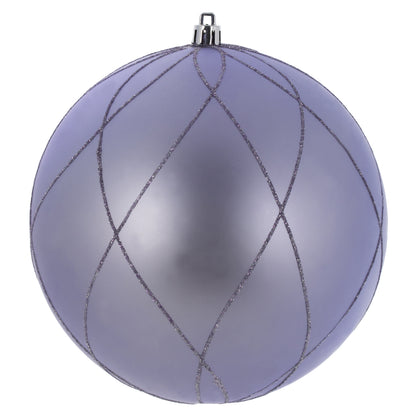 Vickerman 6" Lilac Matt Glit Swirl Ball 3Bx