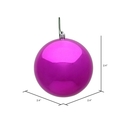 Vickerman 2.4" Fuchsia Shiny Ball Ornament 24 per Bag