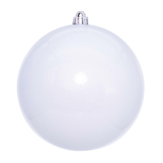 Vickerman 4.75" White Pearl UV Drilled Ball Ornament 4 per bag.