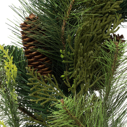 Vickerman 24" Plastic Pine and Cedar Artificial Wreath Unlit