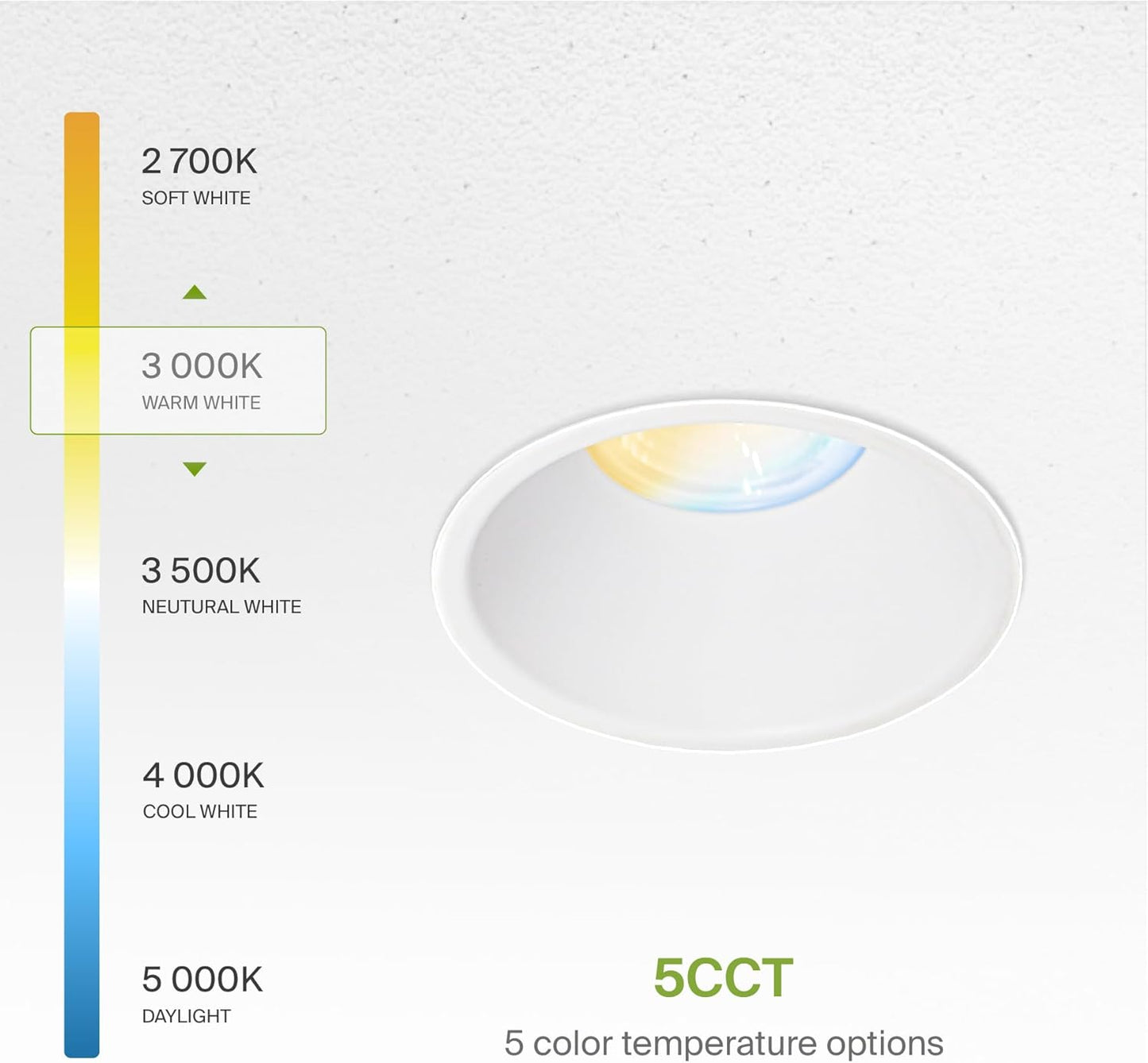 ASD Lighting LED Trimless Downlight Round 2inch 8W 120V Triac 2700/3000/3500/4000/5000K White ETL Energy Star