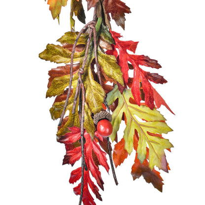 Vickerman 5' Artificial Oak Leaf Acorn Berry Garland.