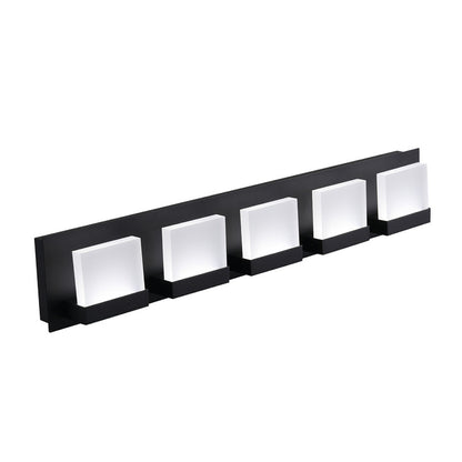 ASD Lighting LED Vanity 5-light 28W 120V CCT Selectable 3000/4000/5000K Dimmable Black ETL