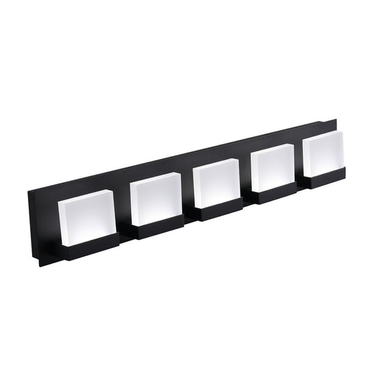 ASD Lighting LED Vanity 5-light 28W 120V CCT Selectable 3000/4000/5000K Dimmable Black ETL