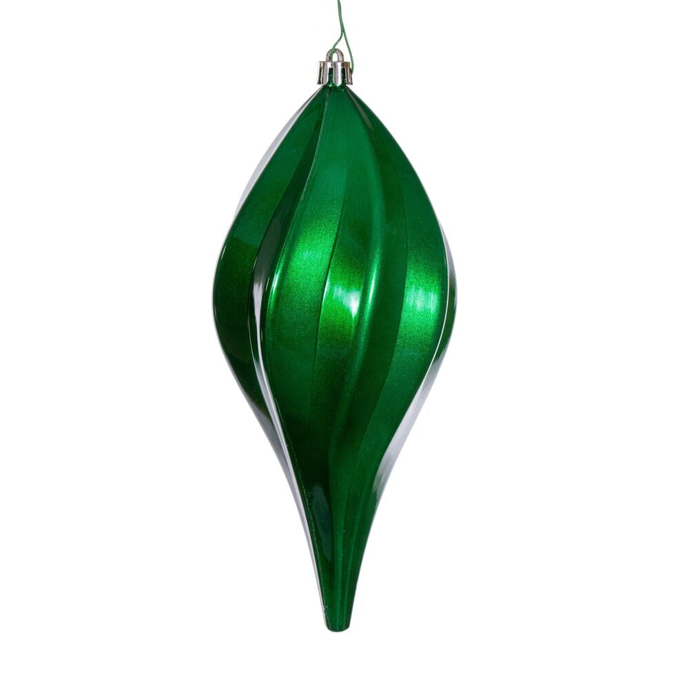 Vickerman 8" Green UV Candy Swirl Drop Christmas Ornament Set of 3