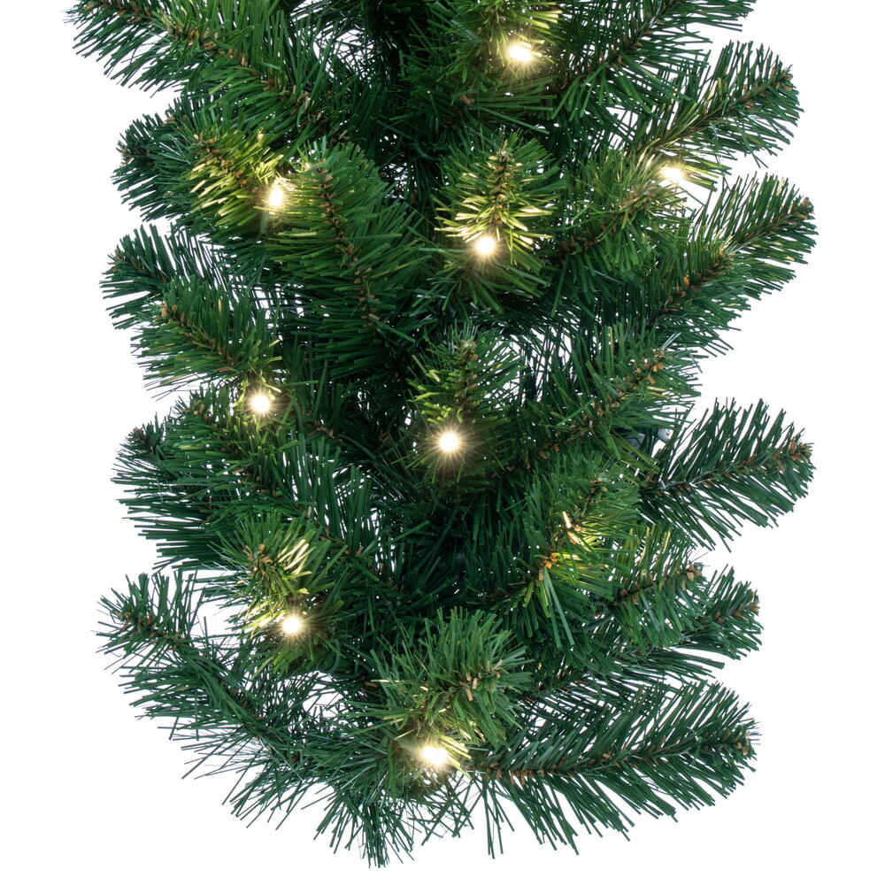 Vickerman 9' Grand Teton Artificial Christmas Garland Warm White LED Mini Lights