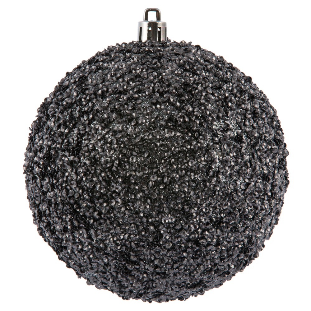 Vickerman 4" Limestone Beaded Ball Ornament 6 per Bag